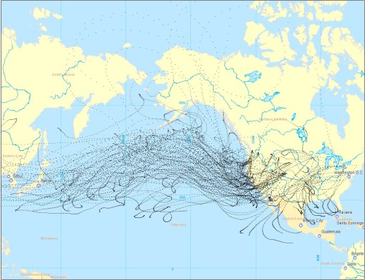 Fukushima N. America Radiation Fallout Map 2011 NADP