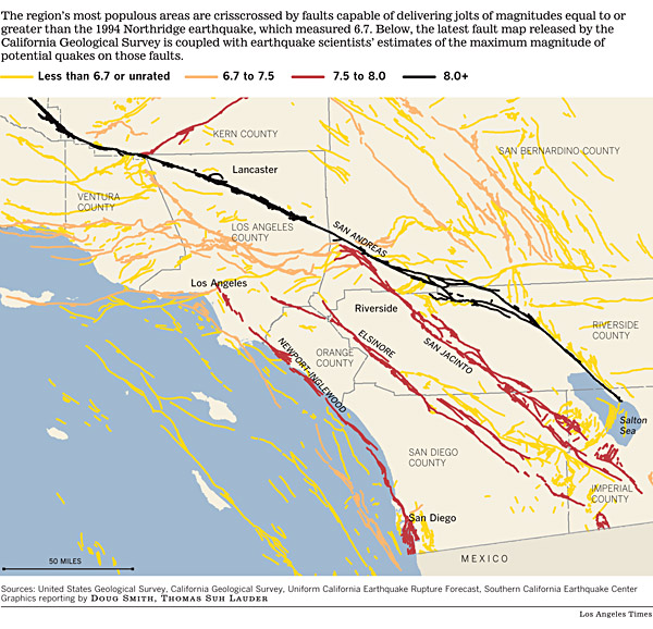 Map Southern California Earthquake Faults