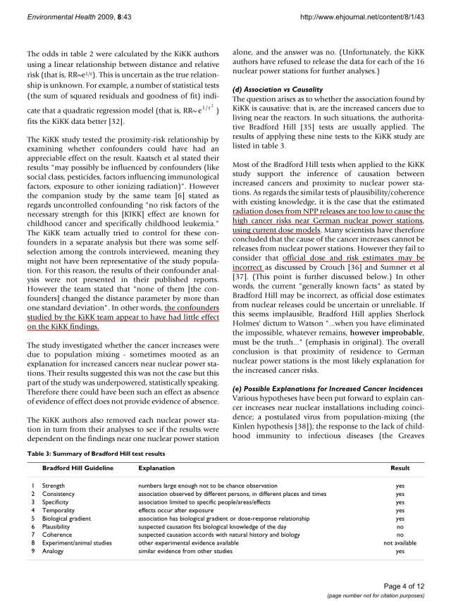Commentary: childhood cancer near nuclear power stations Ian Fairlie © 2009 Fairlie; licensee BioMed Central Ltd. , p. 4