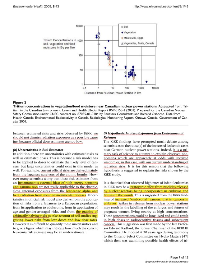 Commentary: childhood cancer near nuclear power stations Ian Fairlie © 2009 Fairlie; licensee BioMed Central Ltd.. p. 7