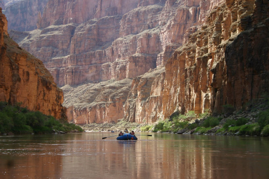 Boating down the Colorado River Below Havasu Creek in Grand Canyon National Park, by Mark Lellouch NPS